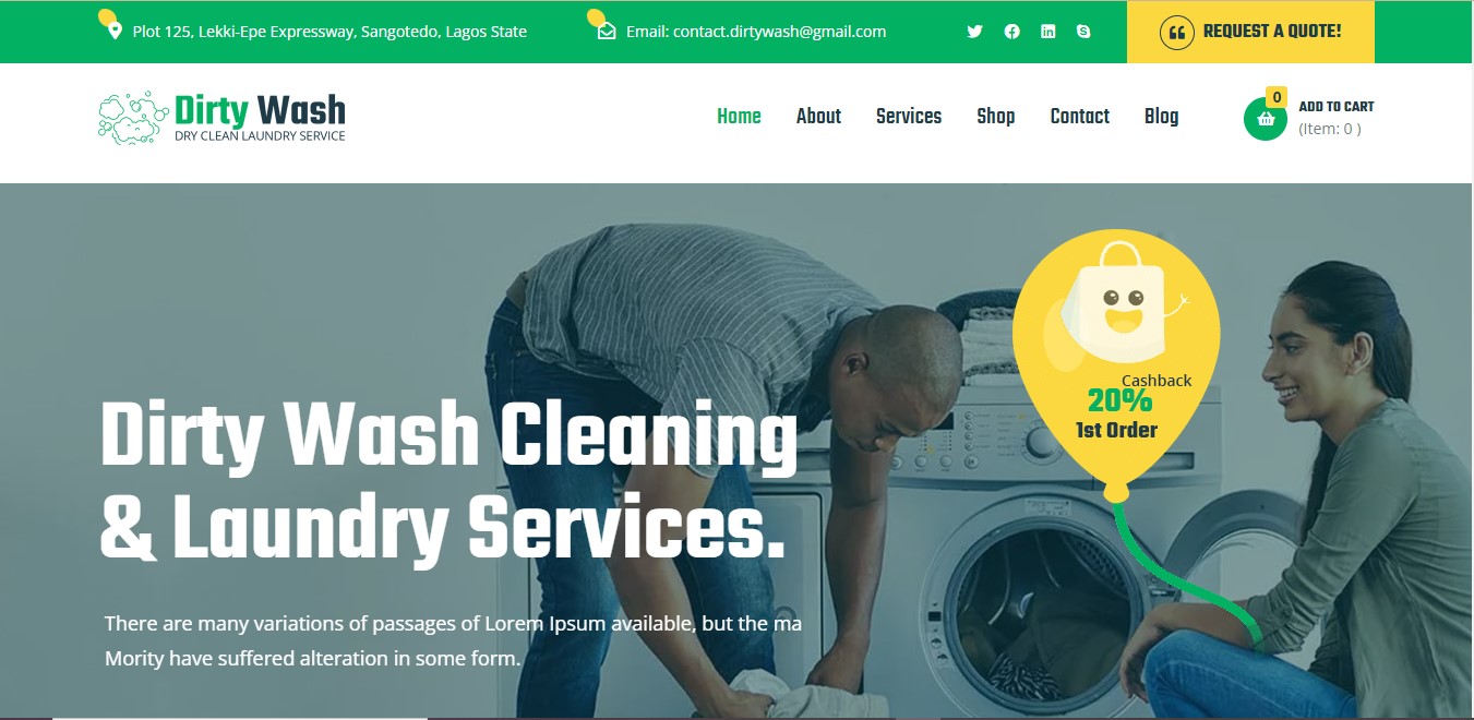 Web Design & Development of a Laundry/Dry Cleaning Website
